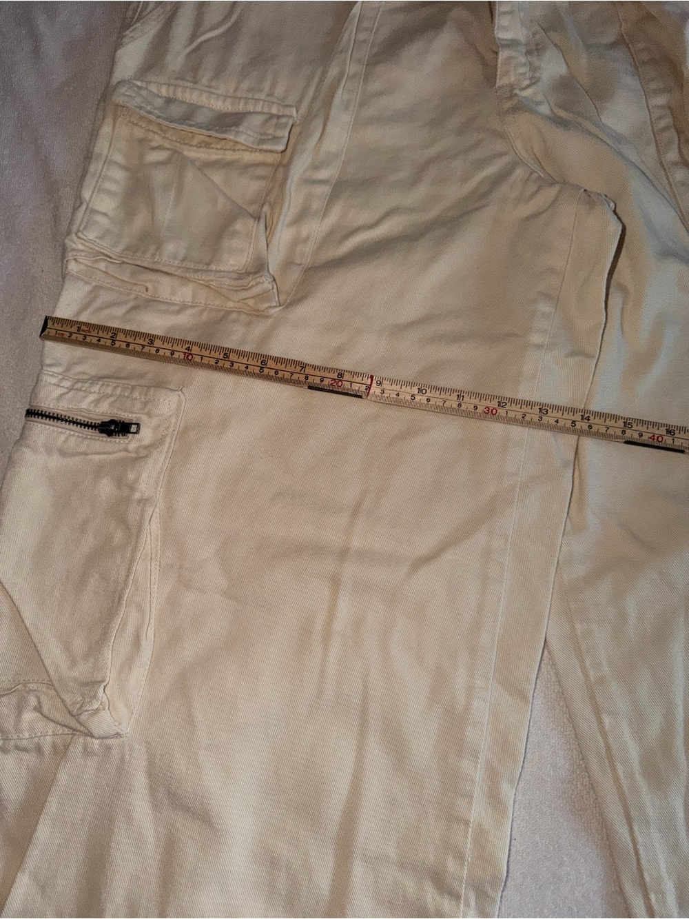 Boohooman Cream Utility Cargo Pants - Picture 9 of 11